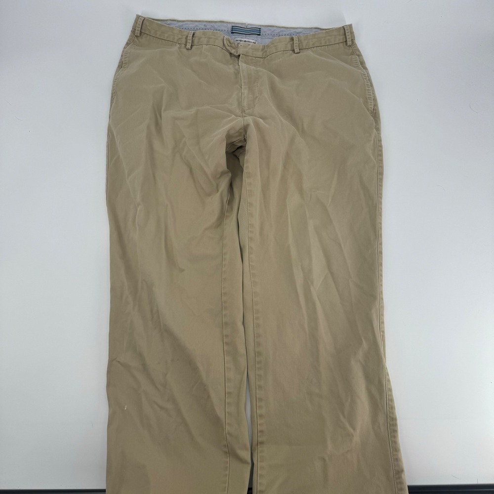 Peter Millar Mens 40 Pima Cotton Casual Chino Pants Khaki Trousers
